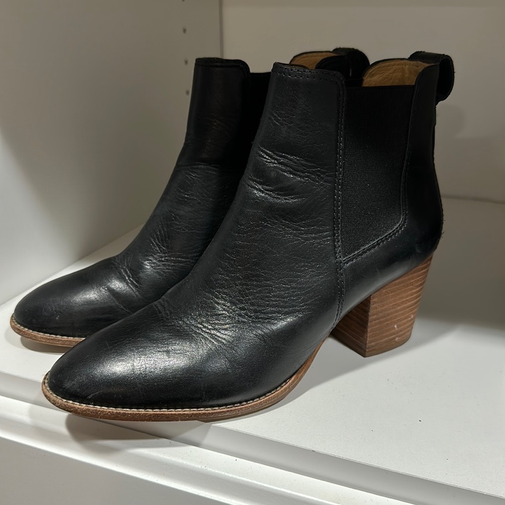 Madewell Regan Chelsea Heel Boots Classic black Ankle Boots Size 8